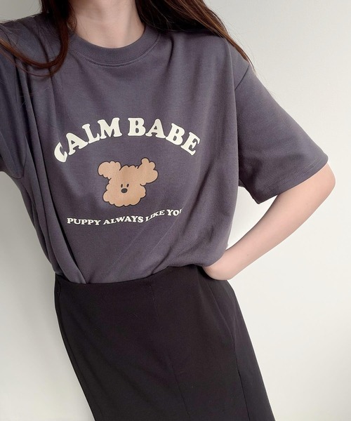 Nana(ナナ)の「ベアプリントオーバーサイズTシャツ(Tシャツ/カットソー・レディース・ホワイト/チャコールグレー・FREE)」の11枚目の写真