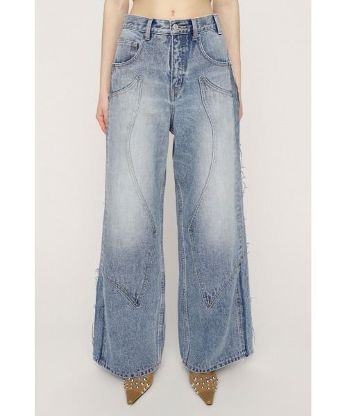 SLY(スライ)の「L/W PATCHED PANEL FLARE DENIM ローウエストパッチドパネルフレアデニム 春服 夏服(デニムパンツ・レディース・ブルー系その他/ライトブルー・2/1/0)」の7枚目の写真