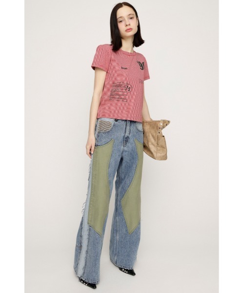 SLY(スライ)の「L/W PATCHED PANEL FLARE DENIM ローウエストパッチドパネルフレアデニム 春服 夏服(デニムパンツ・レディース・ブルー系その他/ライトブルー・2/1/0)」の12枚目の写真