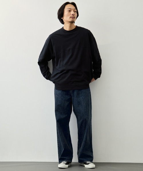 CITY TOKYO（シティトウキョウ）の「【CITY TOKYO】KANEMASA KNIT フットボールロンT（Tシャツ/カットソー・メンズ・オフホワイト/ブラック・1/2/3）」の7枚目の写真