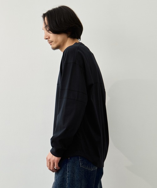 CITY TOKYO（シティトウキョウ）の「【CITY TOKYO】KANEMASA KNIT フットボールロンT（Tシャツ/カットソー・メンズ・オフホワイト/ブラック・1/2/3）」の5枚目の写真