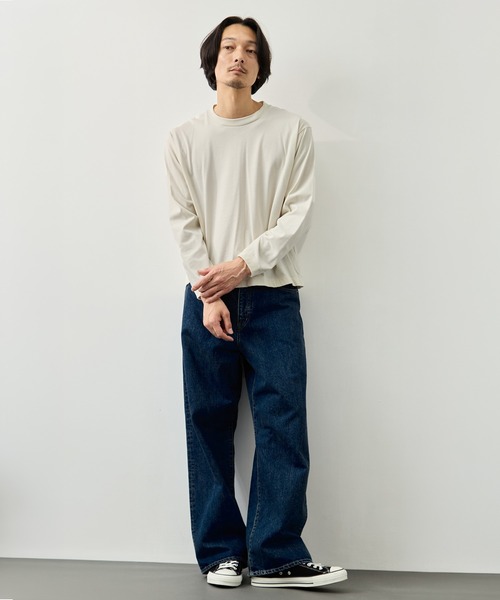 CITY TOKYO（シティトウキョウ）の「【CITY TOKYO】KANEMASA KNIT フットボールロンT（Tシャツ/カットソー・メンズ・オフホワイト/ブラック・1/2/3）」の11枚目の写真