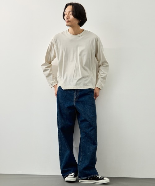 CITY TOKYO（シティトウキョウ）の「【CITY TOKYO】KANEMASA KNIT フットボールロンT（Tシャツ/カットソー・メンズ・オフホワイト/ブラック・1/2/3）」の13枚目の写真