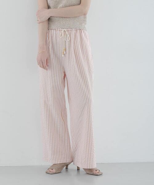 URBAN RESEARCH Sonny Label（アーバンリサーチサニーレーベル）の「ストライプセミワイドイージーパンツ（その他パンツ・レディース・カーキ/ピンク/オフホワイト・FREE）」の3枚目の写真
