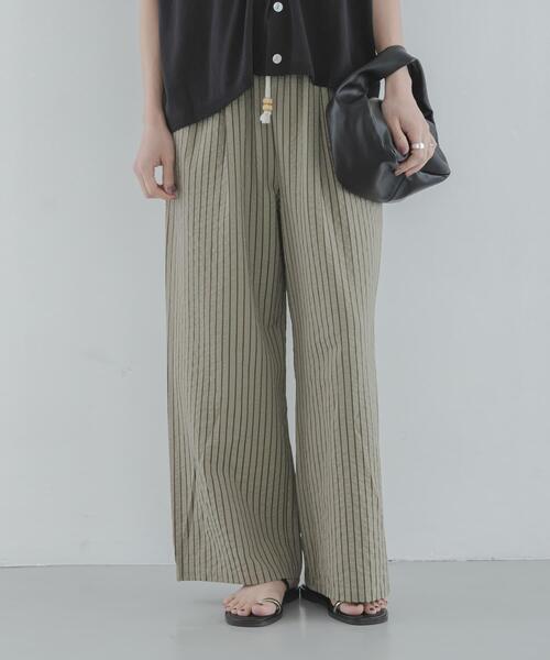 URBAN RESEARCH Sonny Label（アーバンリサーチサニーレーベル）の「ストライプセミワイドイージーパンツ（その他パンツ・レディース・カーキ/ピンク/オフホワイト・FREE）」の9枚目の写真