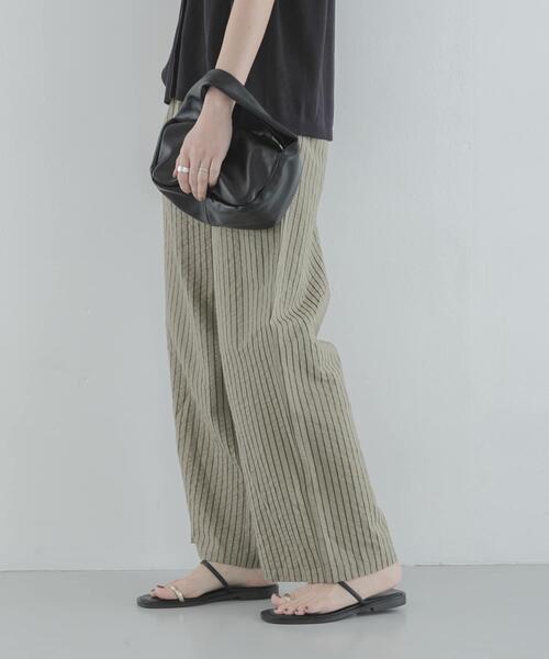 URBAN RESEARCH Sonny Label（アーバンリサーチサニーレーベル）の「ストライプセミワイドイージーパンツ（その他パンツ・レディース・カーキ/ピンク/オフホワイト・FREE）」の10枚目の写真