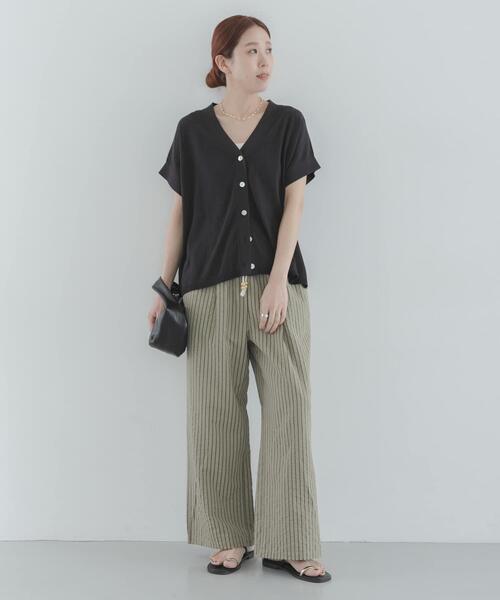 URBAN RESEARCH Sonny Label（アーバンリサーチサニーレーベル）の「ストライプセミワイドイージーパンツ（その他パンツ・レディース・カーキ/ピンク/オフホワイト・FREE）」の13枚目の写真