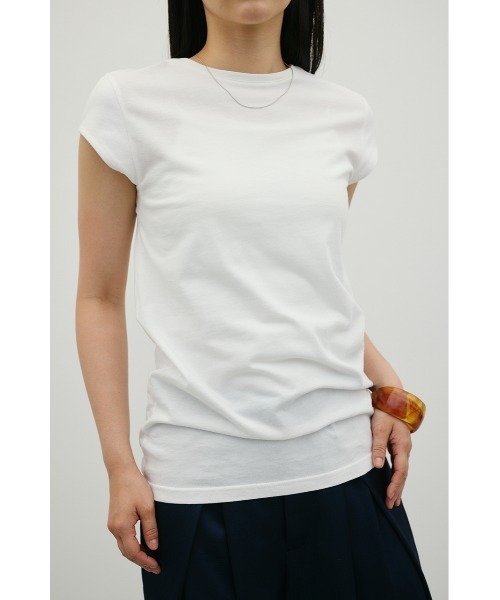 STYLEMIXER(スタイルミキサー)の「フレンチスリーブT(Tシャツ/カットソー・レディース・ブラウン/ホワイト/ブラック・FREE)」の3枚目の写真