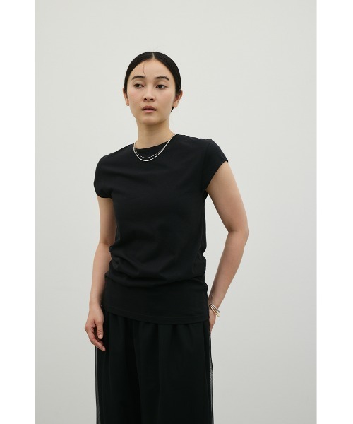 STYLEMIXER(スタイルミキサー)の「フレンチスリーブT(Tシャツ/カットソー・レディース・ブラウン/ホワイト/ブラック・FREE)」の4枚目の写真