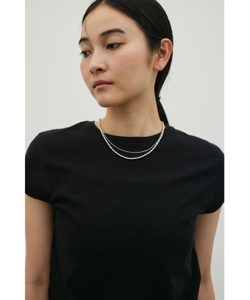 STYLEMIXER(スタイルミキサー)の「フレンチスリーブT(Tシャツ/カットソー・レディース・ブラウン/ホワイト/ブラック・FREE)」の5枚目の写真