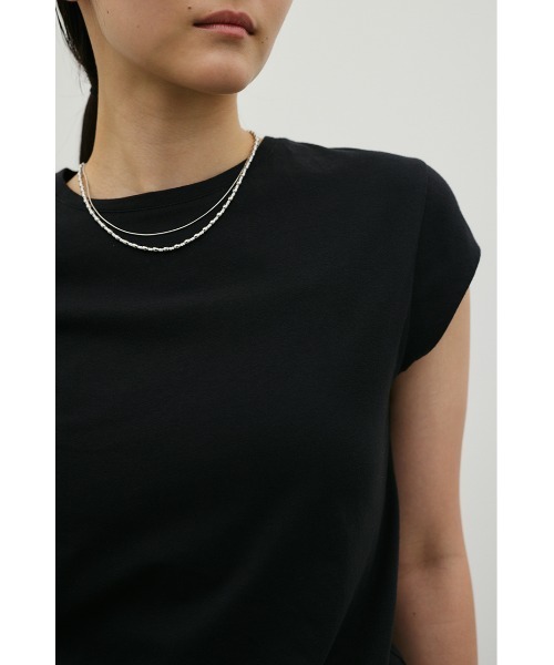 STYLEMIXER(スタイルミキサー)の「フレンチスリーブT(Tシャツ/カットソー・レディース・ブラウン/ホワイト/ブラック・FREE)」の6枚目の写真