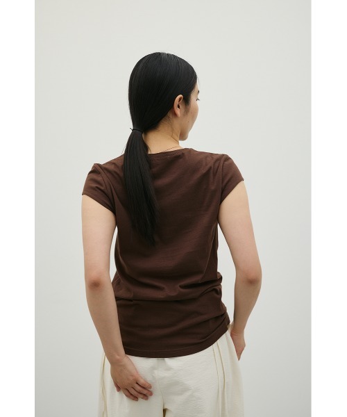 STYLEMIXER(スタイルミキサー)の「フレンチスリーブT(Tシャツ/カットソー・レディース・ブラウン/ホワイト/ブラック・FREE)」の16枚目の写真