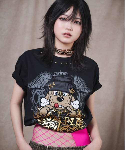 GALFY(ガルフィー)の「『GALFY/ガルフィー』爆アゲ↑↑キラTシャツ【Z】(Tシャツ/カットソー・レディース・ブラック/スミクロ/ホワイト・XL/L)」の3枚目の写真