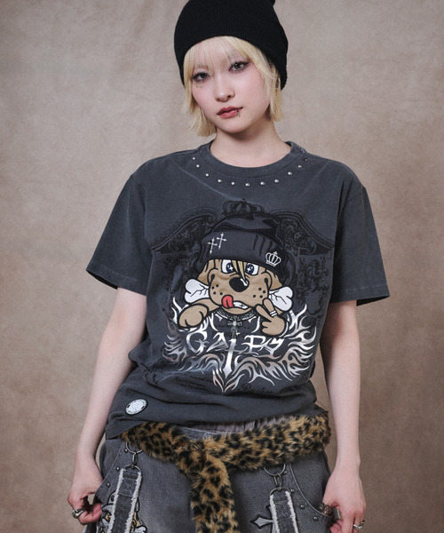 GALFY(ガルフィー)の「『GALFY/ガルフィー』爆アゲ↑↑キラTシャツ【Z】(Tシャツ/カットソー・レディース・ブラック/スミクロ/ホワイト・XL/L)」の14枚目の写真