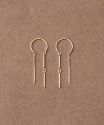 [スキニー] K18YG バー フープピアス