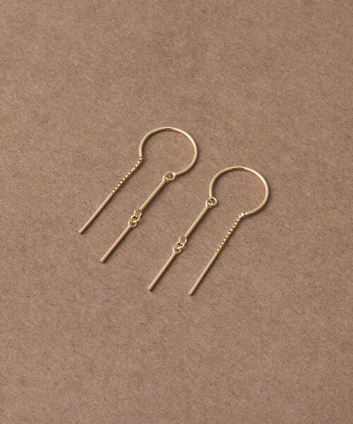 ete bijoux（エテビジュー）の「[スキニー] K18YG バー フープピアス（ピアス（両耳用）・レディース・イエローゴールド・FREE）」の6枚目の写真