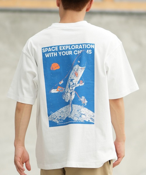 CHUMS(チャムス)の「CHUMS/チャムス 半袖 Tシャツ ボケT バックプリント CH01-2701(Tシャツ/カットソー・メンズ・ホワイト/ブラック・XL/L/M)」の2枚目の写真