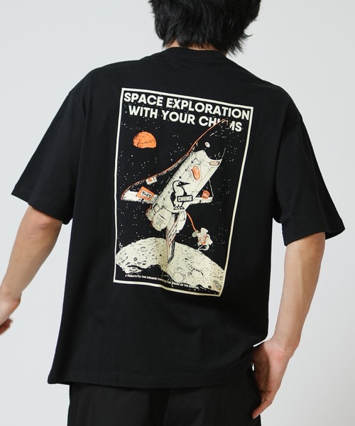 CHUMS(チャムス)の「CHUMS/チャムス 半袖 Tシャツ ボケT バックプリント CH01-2701(Tシャツ/カットソー・メンズ・ホワイト/ブラック・XL/L/M)」の1枚目の写真