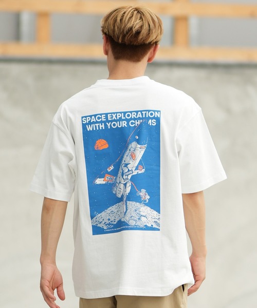 CHUMS(チャムス)の「CHUMS/チャムス 半袖 Tシャツ ボケT バックプリント CH01-2701(Tシャツ/カットソー・メンズ・ホワイト/ブラック・XL/L/M)」の16枚目の写真