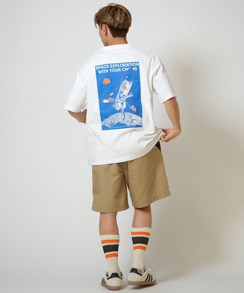 CHUMS(チャムス)の「CHUMS/チャムス 半袖 Tシャツ ボケT バックプリント CH01-2701(Tシャツ/カットソー・メンズ・ホワイト/ブラック・XL/L/M)」の12枚目の写真