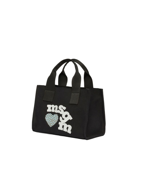 MSGM（エムエスジーエム）の「MSGM HEART LOGO 2Way キャンバスバッグ（ショルダーバッグ・レディース・ブラック・ONE SIZE）」の3枚目の写真