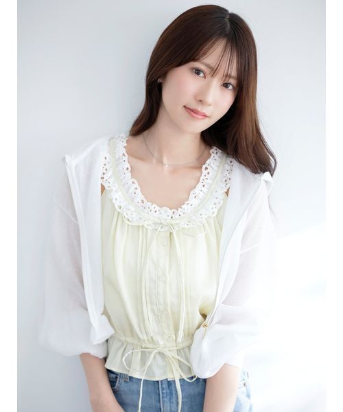 SNIDEL(スナイデル)の「クロップドフリルブラウス(シャツ/ブラウス・レディース・イエロー/ホワイト/ブラック・F)」の20枚目の写真
