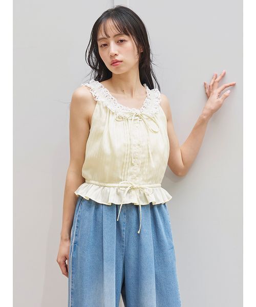 SNIDEL(スナイデル)の「クロップドフリルブラウス(シャツ/ブラウス・レディース・イエロー/ホワイト/ブラック・F)」の15枚目の写真