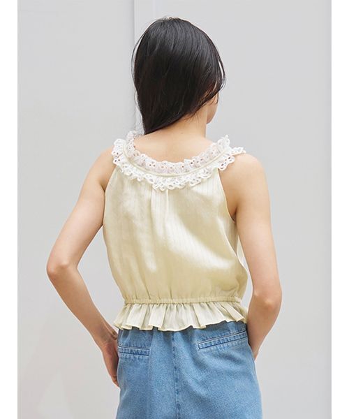 SNIDEL(スナイデル)の「クロップドフリルブラウス(シャツ/ブラウス・レディース・イエロー/ホワイト/ブラック・F)」の14枚目の写真