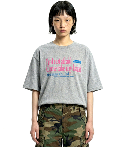 REBRENNER(リブレンナー)の「DTF 20番手 ピンクアフレイドスタンダード 半袖Tシャツ グレー(Tシャツ/カットソー・レディース・グレー・SMALL/MEDIUM/LARGE/X-LARGE/2XL/3XL/4XL)」の1枚目の写真