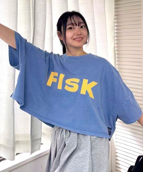 Lots of Love（ロッツオブラブ）の「ピグメントFISKクロップドTシャツ（Tシャツ/カットソー・レディース・ネイビー/ミント/ベージュ/チャコールグレー/オレンジ・FREE）」の2枚目の写真