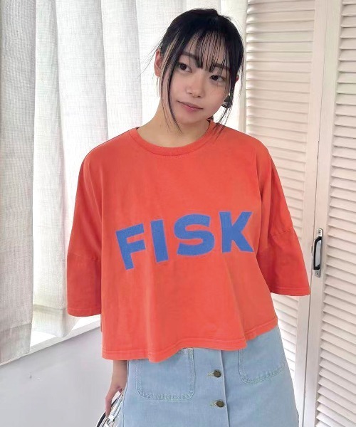 Lots of Love（ロッツオブラブ）の「ピグメントFISKクロップドTシャツ（Tシャツ/カットソー・レディース・ネイビー/ミント/ベージュ/チャコールグレー/オレンジ・FREE）」の22枚目の写真