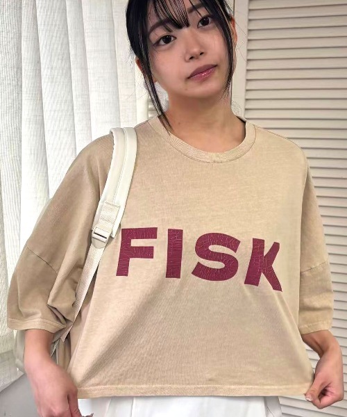 Lots of Love（ロッツオブラブ）の「ピグメントFISKクロップドTシャツ（Tシャツ/カットソー・レディース・ネイビー/ミント/ベージュ/チャコールグレー/オレンジ・FREE）」の10枚目の写真