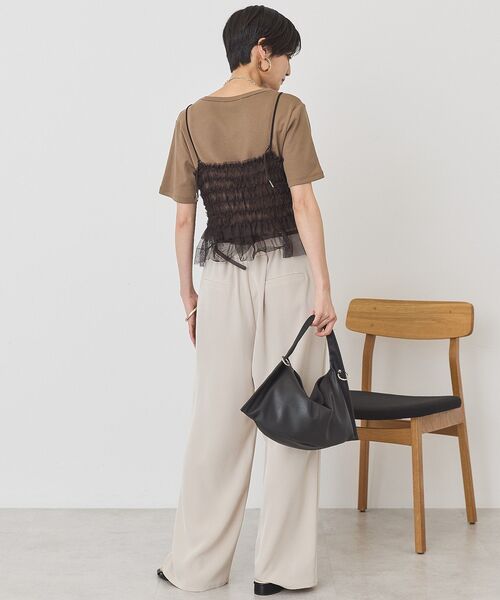 AMERICAN HOLIC(アメリカンホリック)の「【2点セット】半袖Tシャツ+チュールビスチェ(Tシャツ/カットソー・レディース・チャコールグレー/オフホワイト/モカ・L/M)」の20枚目の写真