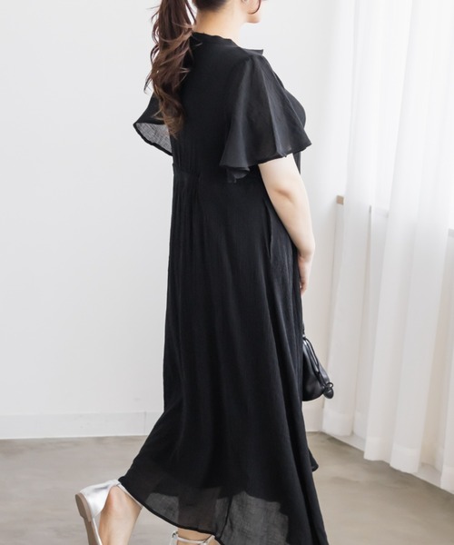 CLETTE(クレット)の「CLETTEオリジナルキーネックフレアワンピース(ワンピース・レディース・ブラック/ブルー/グリーン・4L/3L/LL)」の5枚目の写真