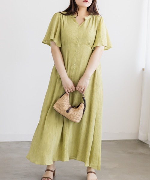 CLETTE(クレット)の「CLETTEオリジナルキーネックフレアワンピース(ワンピース・レディース・ブラック/ブルー/グリーン・4L/3L/LL)」の7枚目の写真