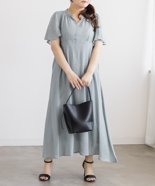 CLETTE(クレット)の「CLETTEオリジナルキーネックフレアワンピース(ワンピース・レディース・ブラック/ブルー/グリーン・4L/3L/LL)」の11枚目の写真