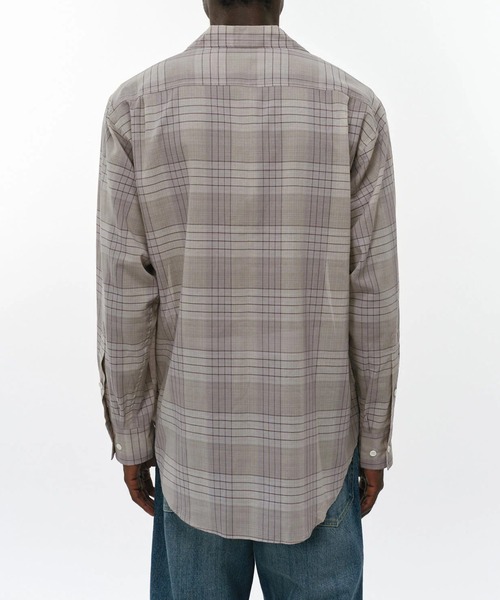 markaware(マーカウェア)の「【marka/MARKAWARE】オーガニックコットン強撚チェックローン / オープンカラーL/Sシャツ(シャツ/ブラウス・メンズ・セージグリーン/ナチュラル・1/2)」の5枚目の写真