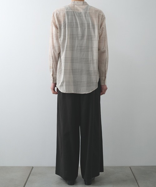 markaware(マーカウェア)の「【marka/MARKAWARE】オーガニックコットン強撚チェックローン / オープンカラーL/Sシャツ(シャツ/ブラウス・メンズ・セージグリーン/ナチュラル・1/2)」の7枚目の写真