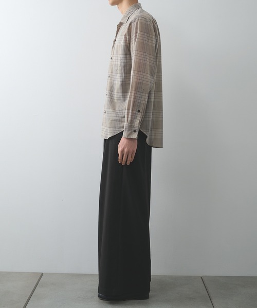 markaware(マーカウェア)の「【marka/MARKAWARE】オーガニックコットン強撚チェックローン / オープンカラーL/Sシャツ(シャツ/ブラウス・メンズ・セージグリーン/ナチュラル・1/2)」の12枚目の写真
