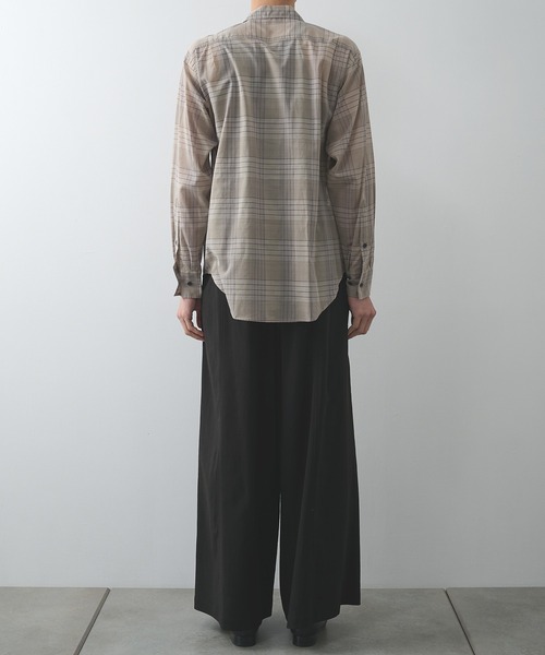 markaware(マーカウェア)の「【marka/MARKAWARE】オーガニックコットン強撚チェックローン / オープンカラーL/Sシャツ(シャツ/ブラウス・メンズ・セージグリーン/ナチュラル・1/2)」の13枚目の写真