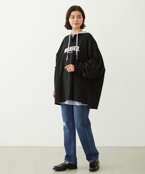 MILKFED.(ミルクフェド)の「SHEER PLAID HOODED TOP(シャツ/ブラウス・レディース・パープル/ブラック/ピンク・ONE SIZE)」の19枚目の写真