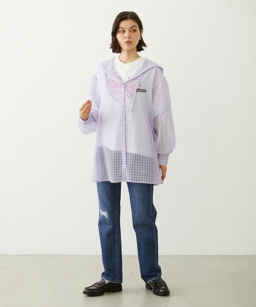 MILKFED.(ミルクフェド)の「SHEER PLAID HOODED TOP(シャツ/ブラウス・レディース・パープル/ブラック/ピンク・ONE SIZE)」の13枚目の写真