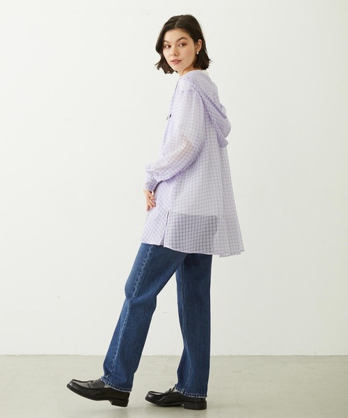 MILKFED.(ミルクフェド)の「SHEER PLAID HOODED TOP(シャツ/ブラウス・レディース・パープル/ブラック/ピンク・ONE SIZE)」の15枚目の写真