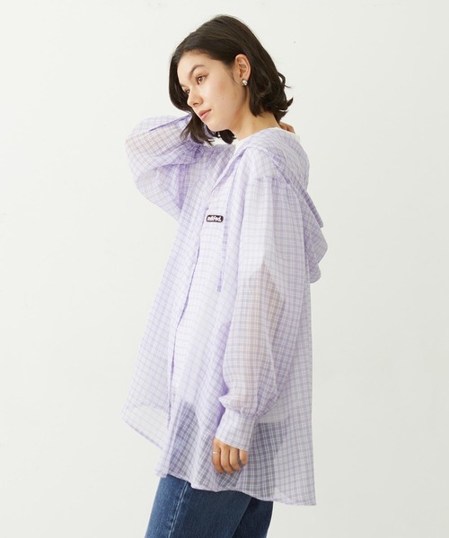 MILKFED.(ミルクフェド)の「SHEER PLAID HOODED TOP(シャツ/ブラウス・レディース・パープル/ブラック/ピンク・ONE SIZE)」の11枚目の写真
