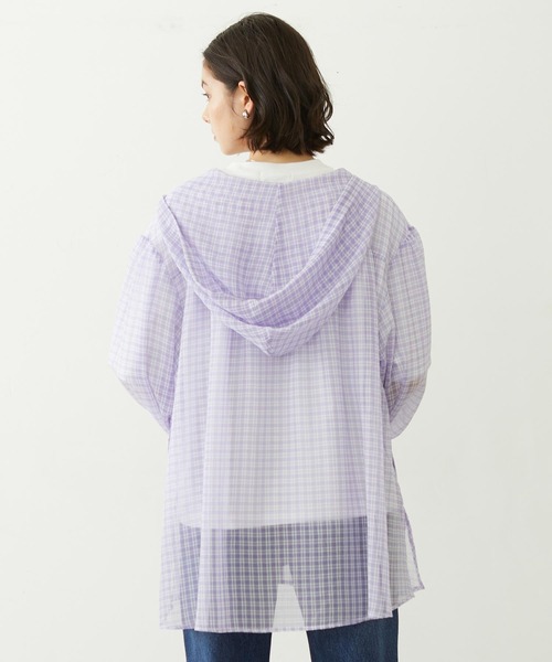 MILKFED.(ミルクフェド)の「SHEER PLAID HOODED TOP(シャツ/ブラウス・レディース・パープル/ブラック/ピンク・ONE SIZE)」の12枚目の写真