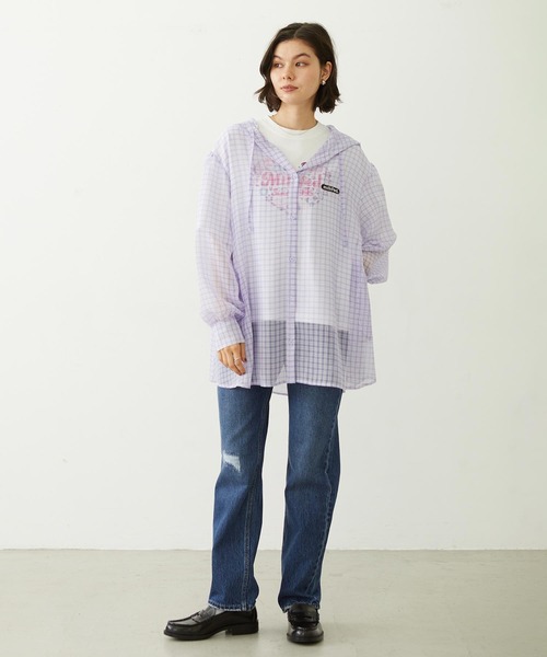 MILKFED.(ミルクフェド)の「SHEER PLAID HOODED TOP(シャツ/ブラウス・レディース・パープル/ブラック/ピンク・ONE SIZE)」の17枚目の写真