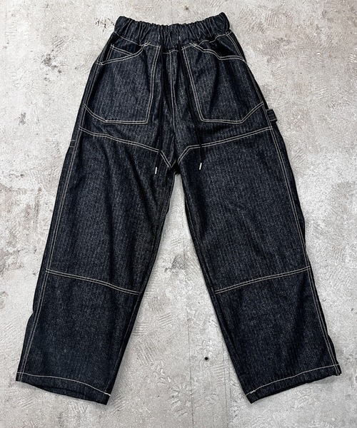 CALIFORNIA OUTFITTERS(カリフォルニア アウトフィッターズ)の「5C2 ヘリンボーンダブルニーワークパンツ(デニムパンツ・メンズ・ブラック/ベージュ・FREE)」の3枚目の写真