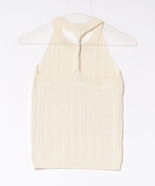 LAULEN(ローレン)の「back twist knit camisole /バックツイストニットキャミソール(キャミソール・レディース・グレー/アイボリー/ブラック・FREE)」の4枚目の写真