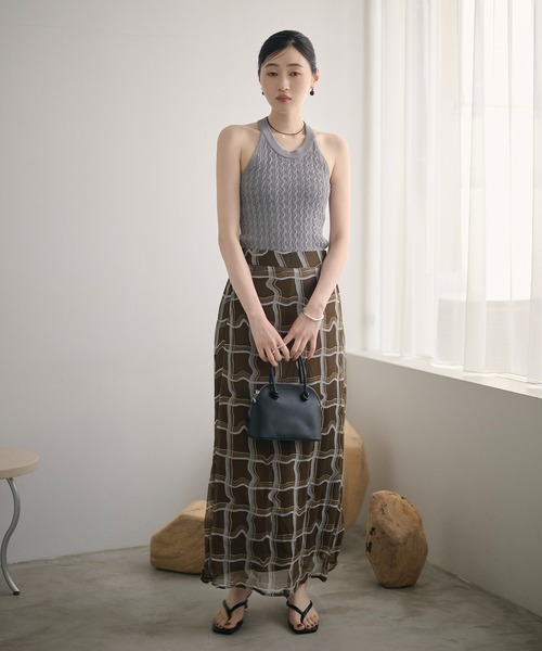 LAULEN(ローレン)の「back twist knit camisole /バックツイストニットキャミソール(キャミソール・レディース・グレー/アイボリー/ブラック・FREE)」の5枚目の写真