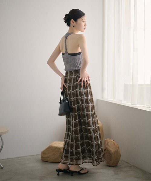 LAULEN(ローレン)の「back twist knit camisole /バックツイストニットキャミソール(キャミソール・レディース・グレー/アイボリー/ブラック・FREE)」の8枚目の写真